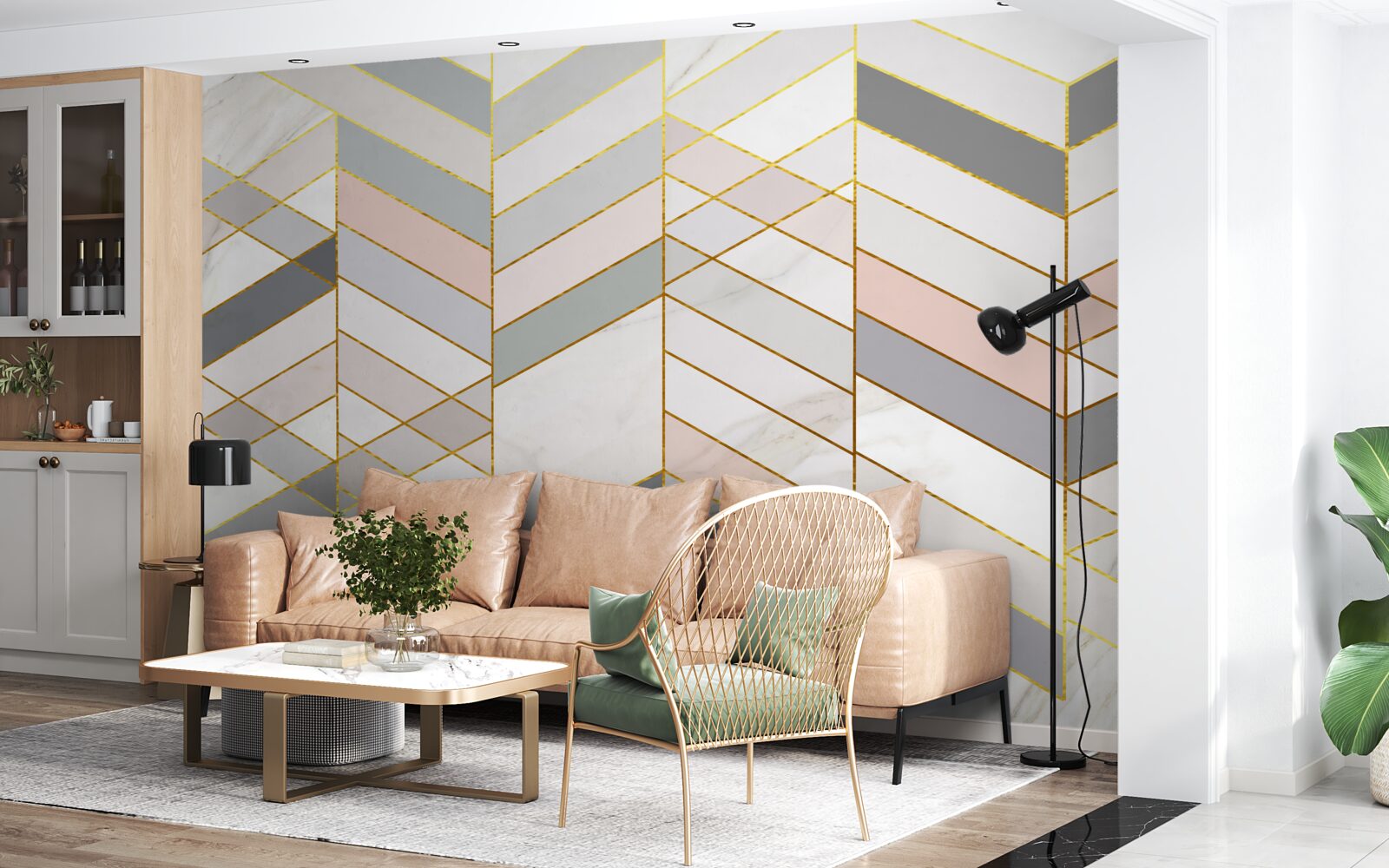 Fototapeta pastelowe linie ułożone ukośnie