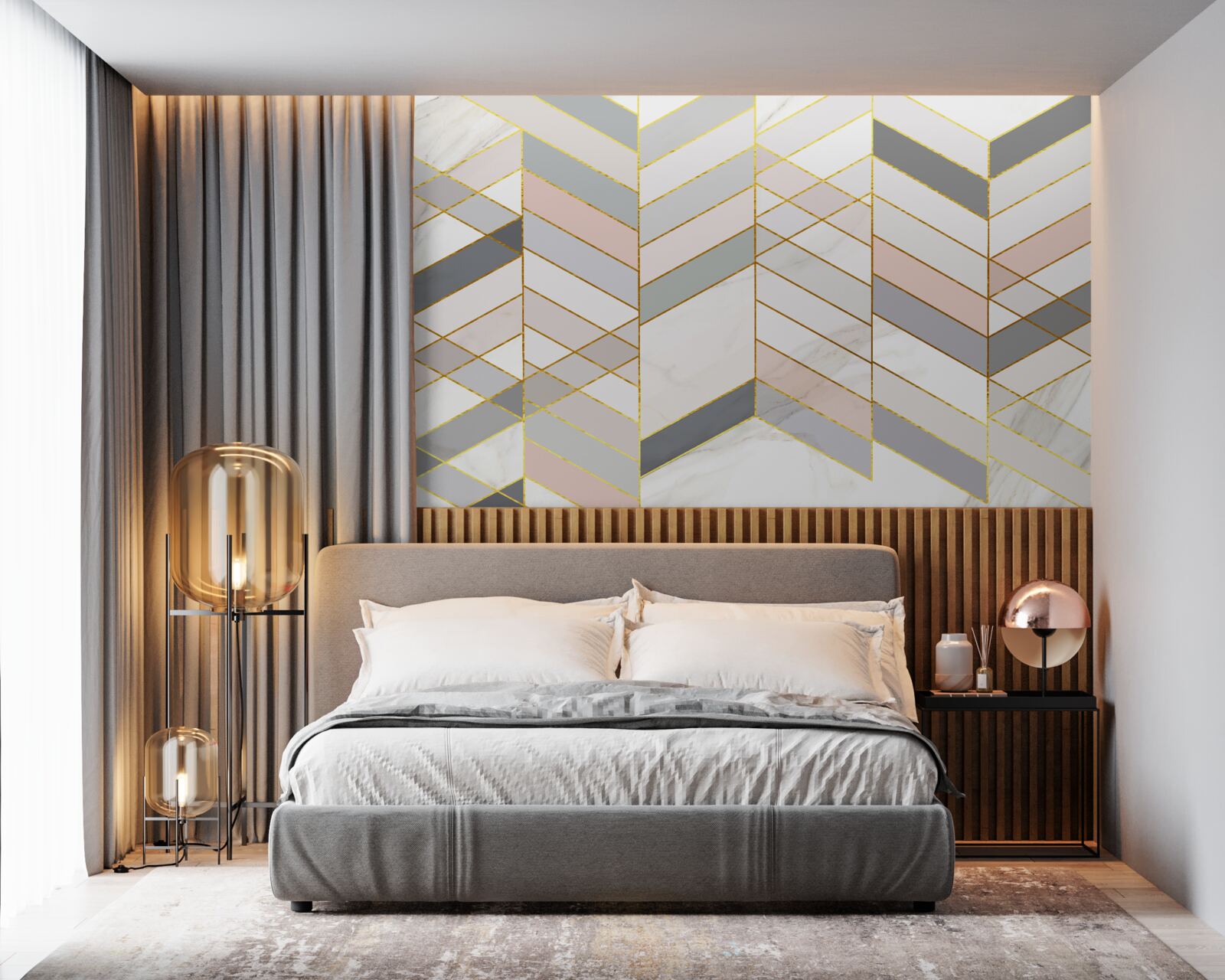 Fototapeta pastelowe linie ułożone ukośnie