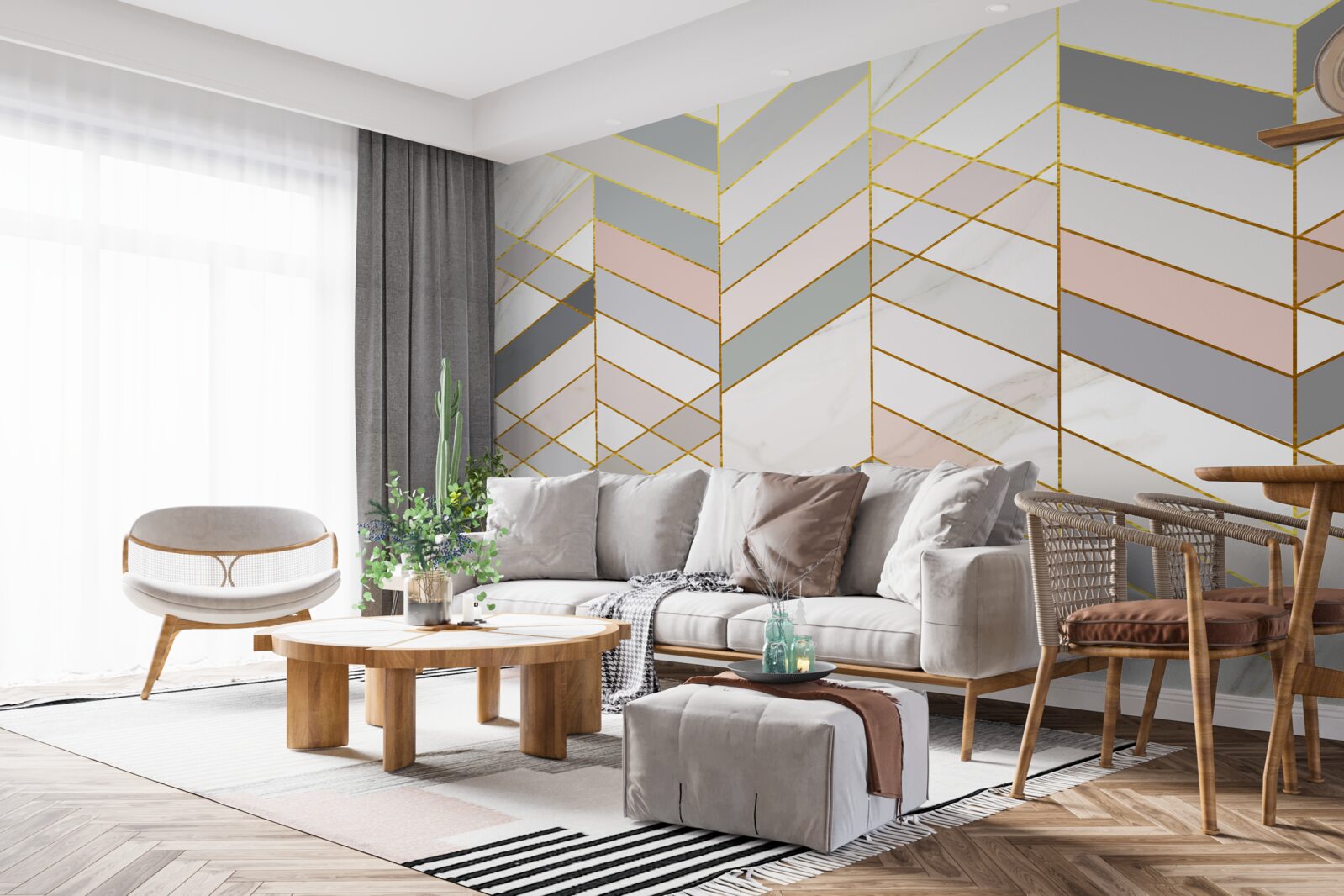 Fototapeta pastelowe linie ułożone ukośnie