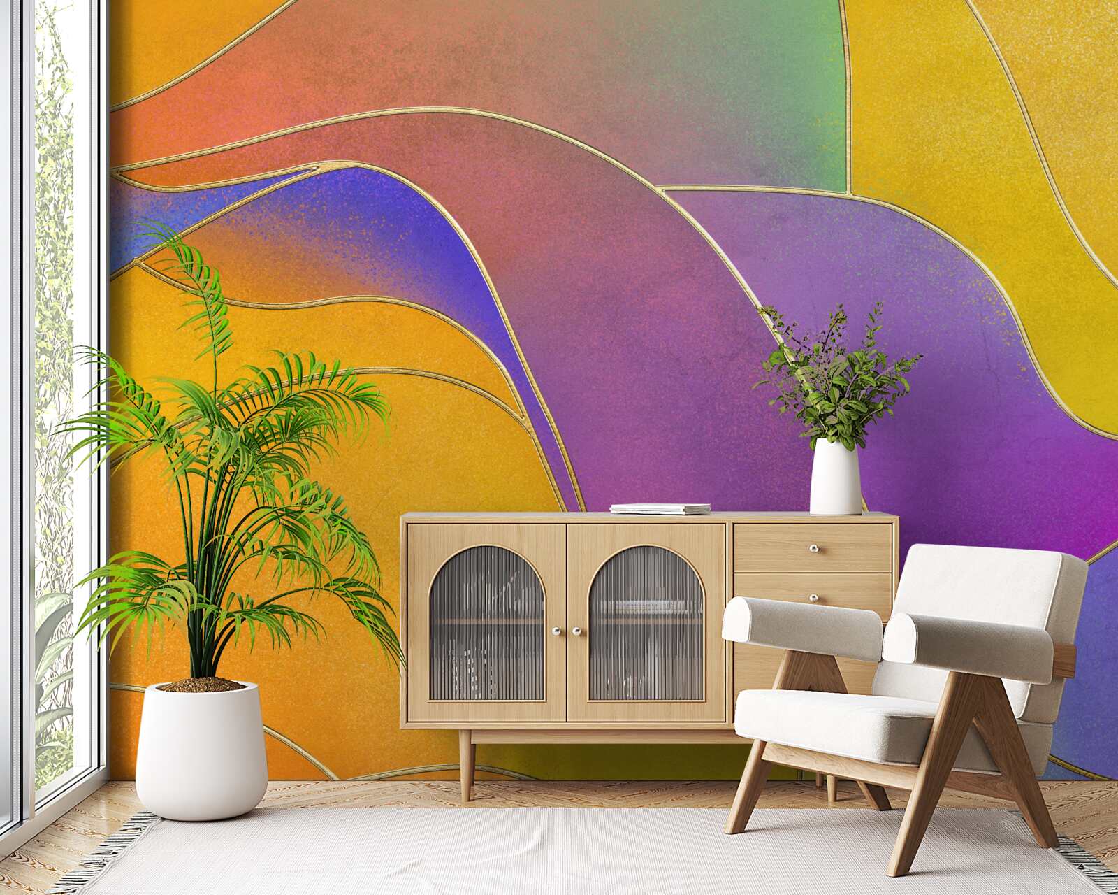 Fototapeta luźne linie w kolorze fioletowym