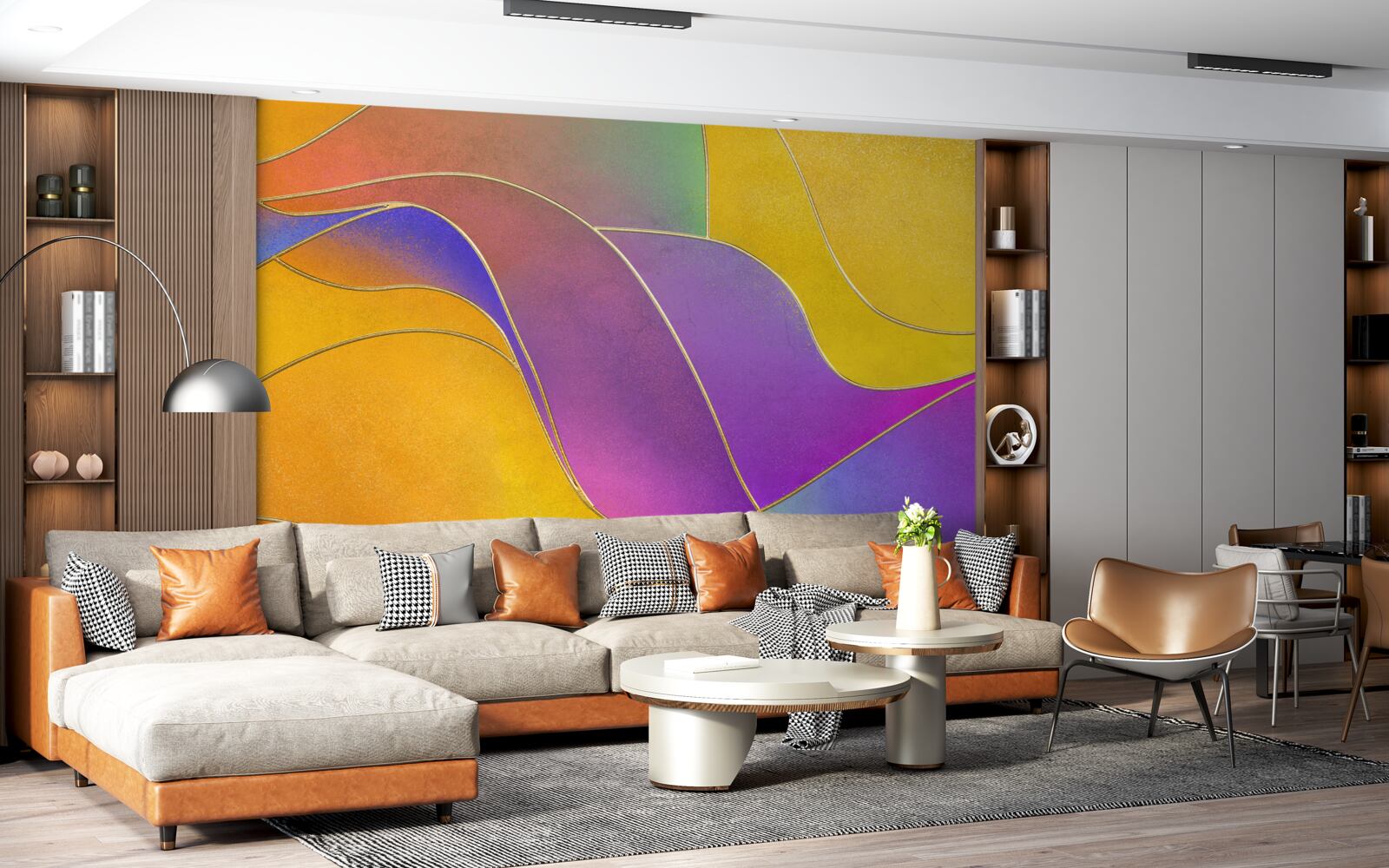 Fototapeta luźne linie w kolorze fioletowym