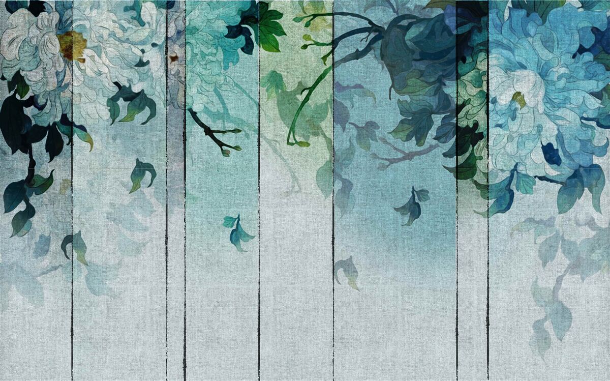 Fototapeta flora w odcieniach morskiej piany