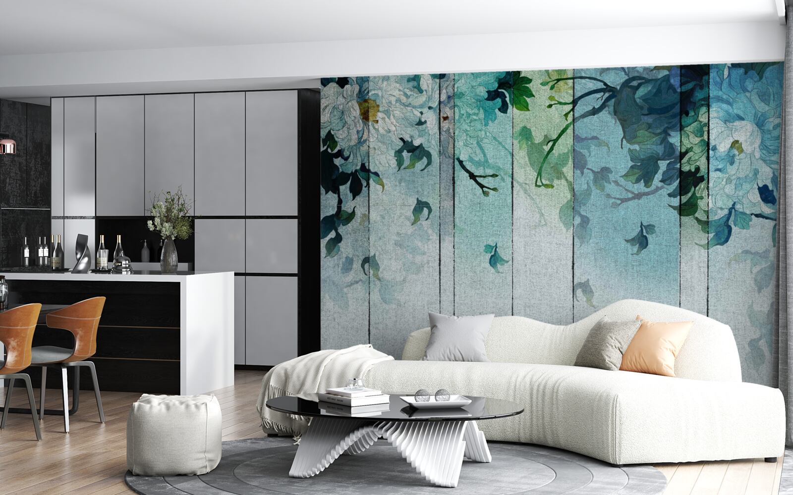 Fototapeta flora w odcieniach morskiej piany