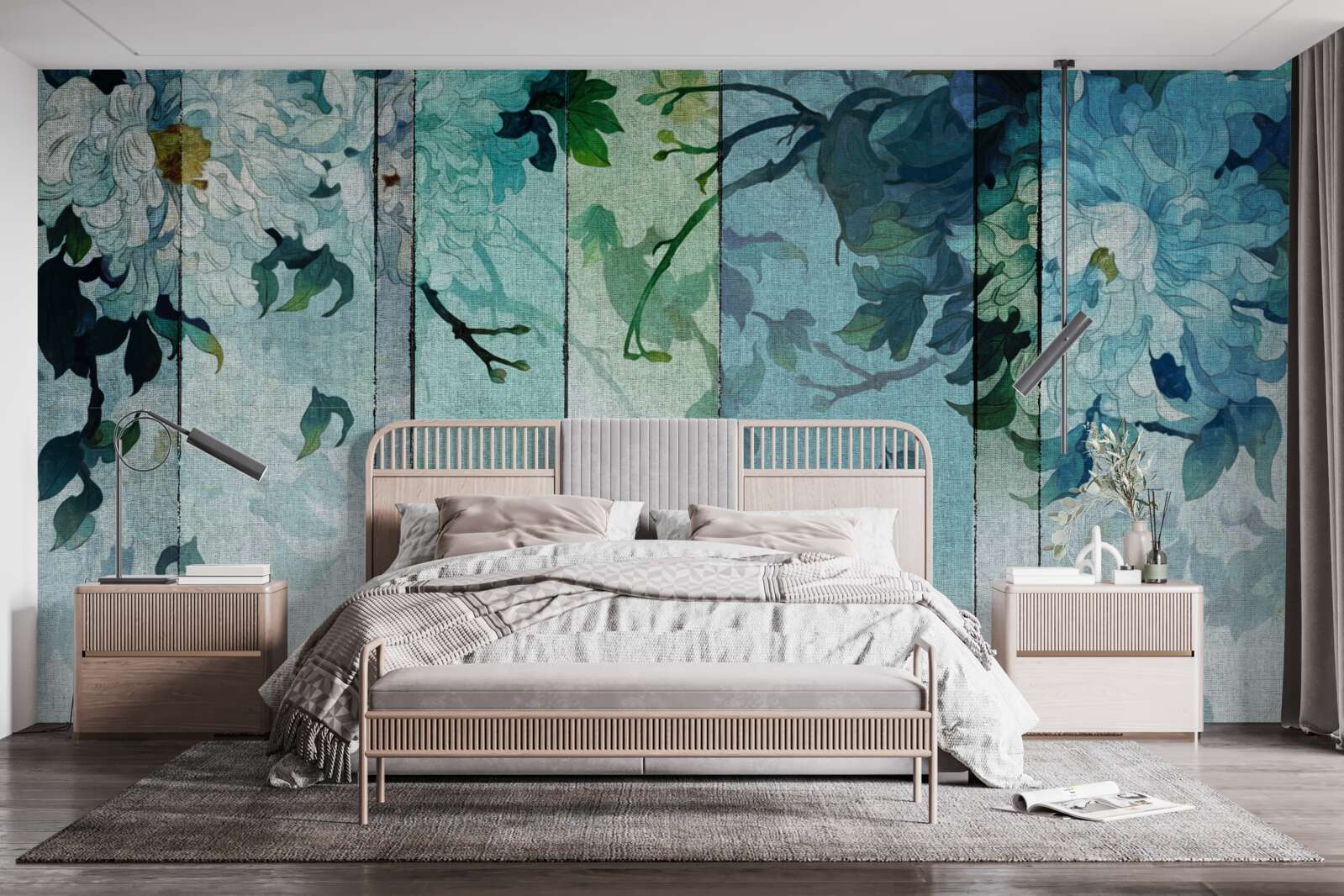 Fototapeta flora w odcieniach morskiej piany