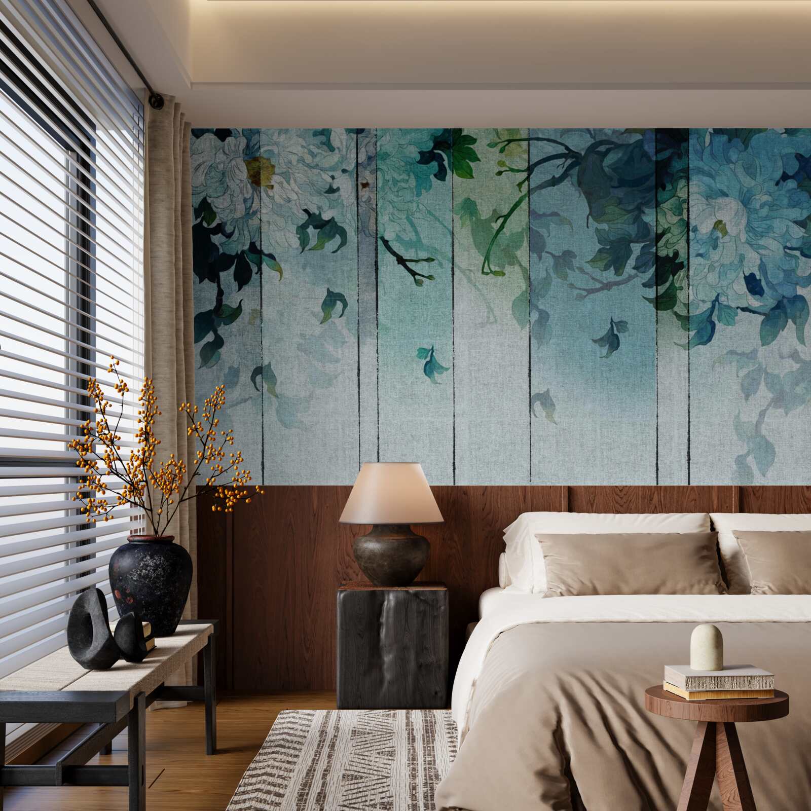 Fototapeta flora w odcieniach morskiej piany