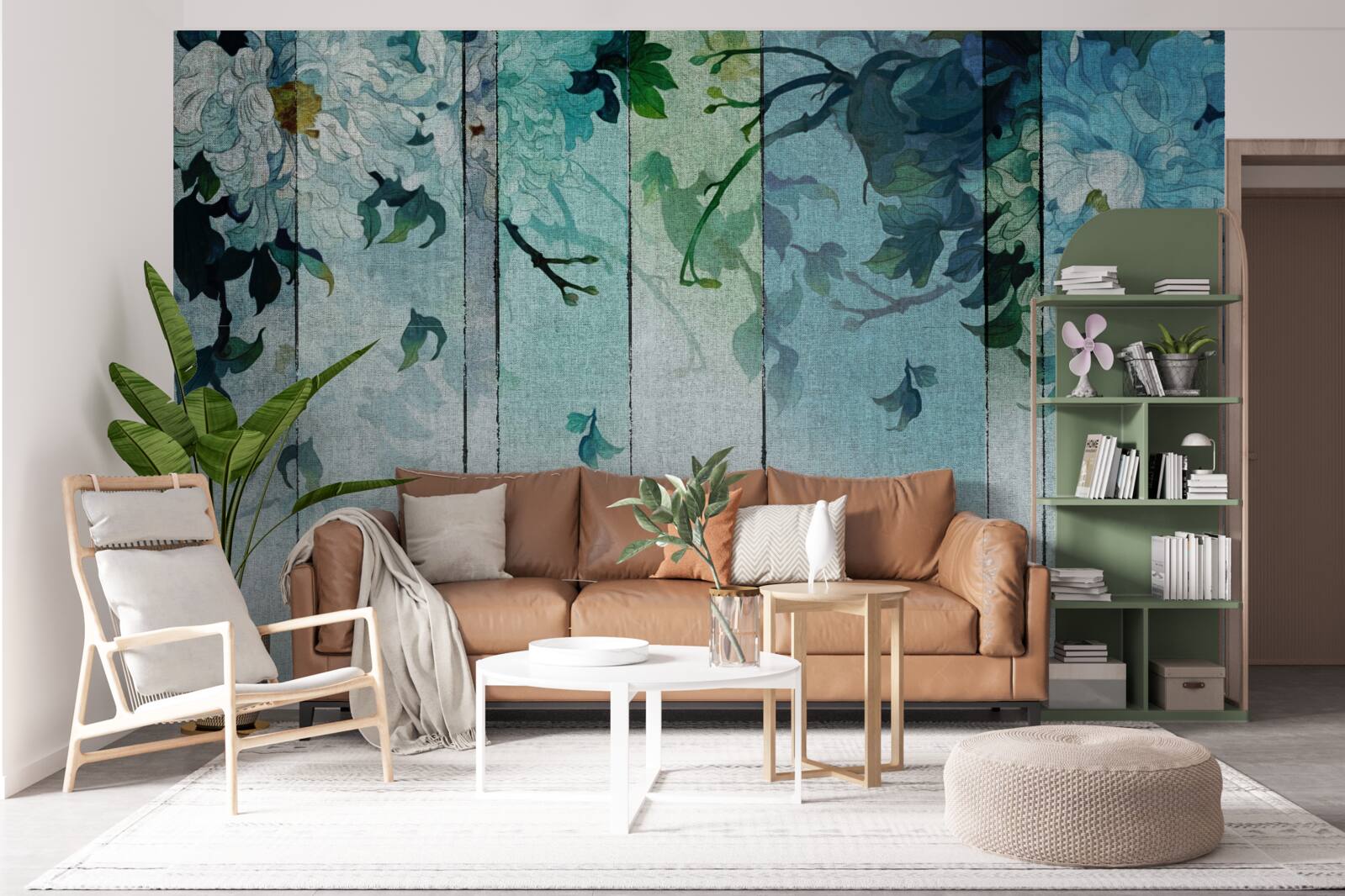 Fototapeta flora w odcieniach morskiej piany