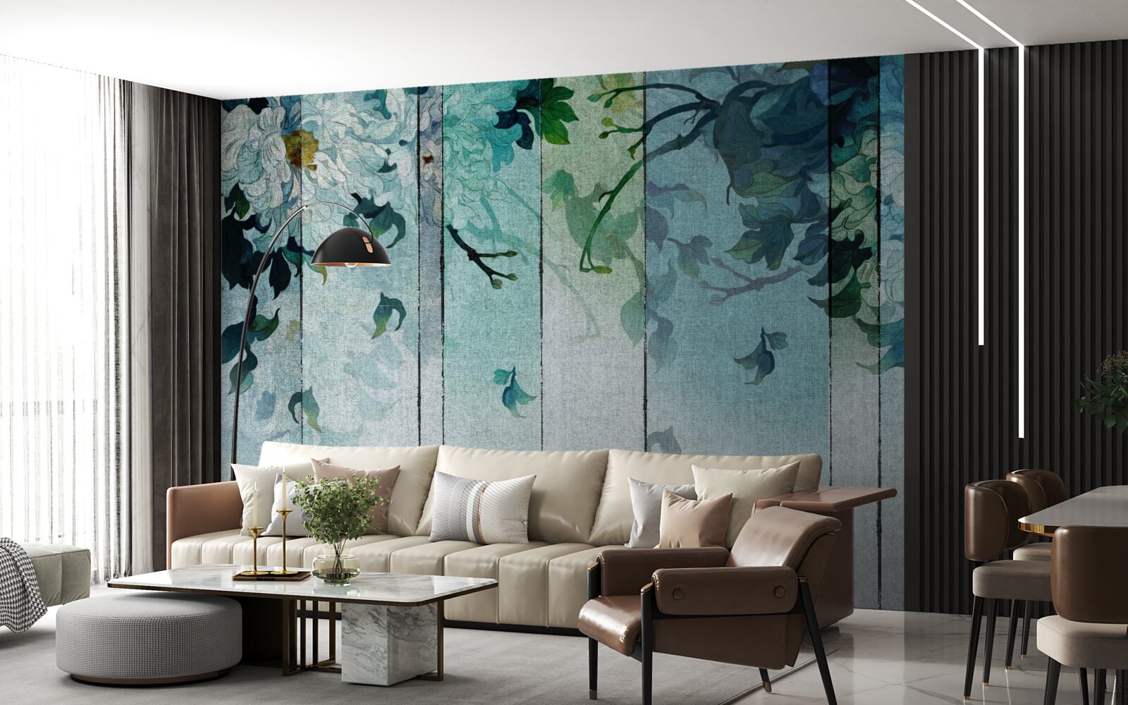 Fototapeta flora w odcieniach morskiej piany