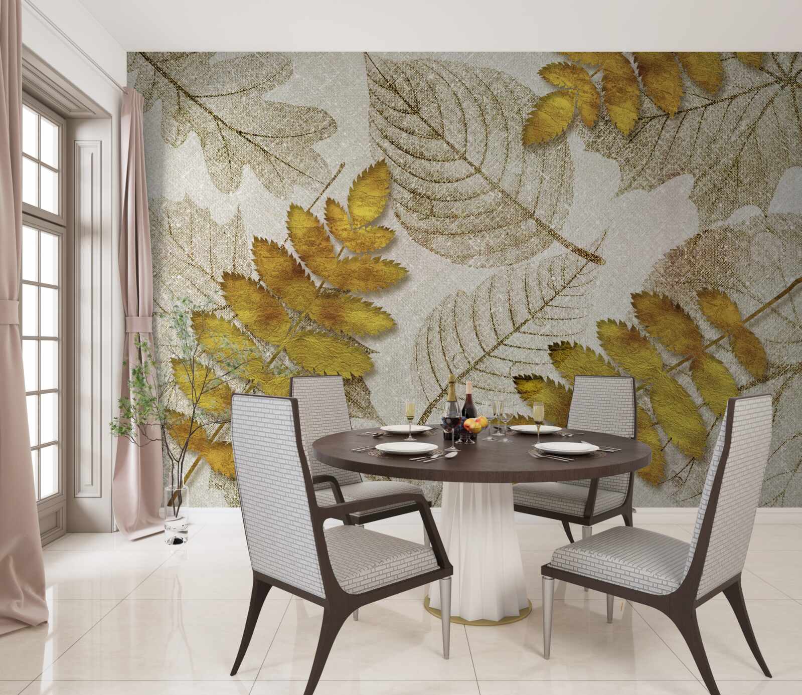 Fototapeta dżungla pokryta złotem