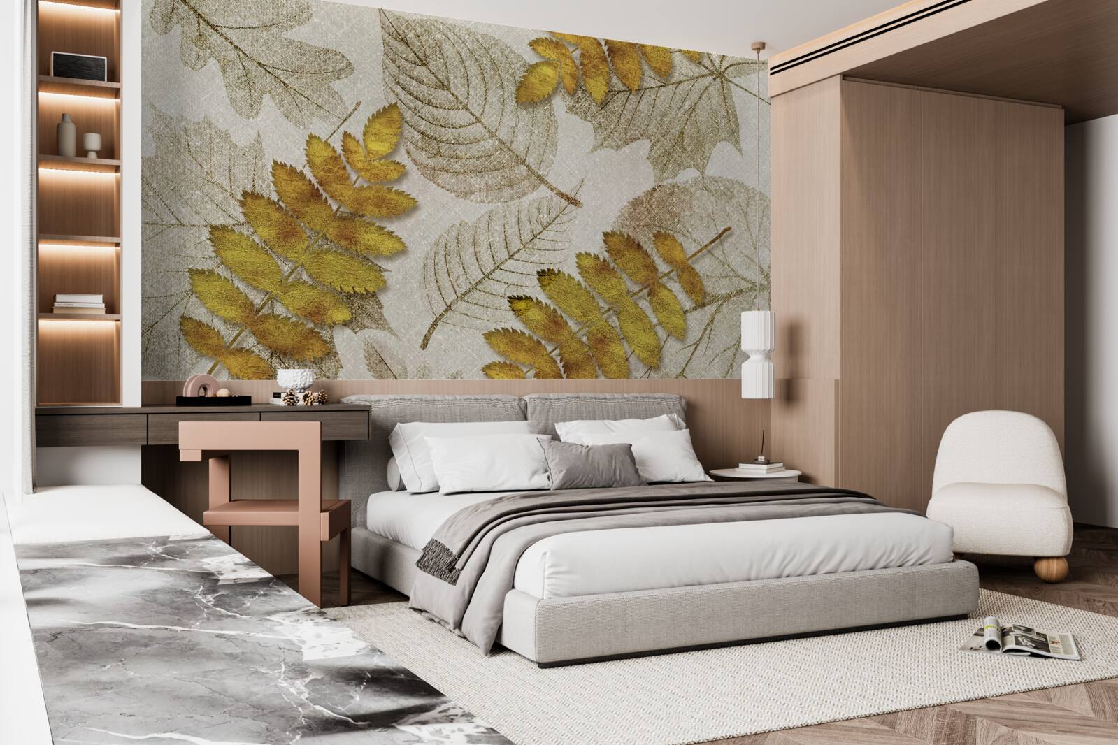 Fototapeta dżungla pokryta złotem