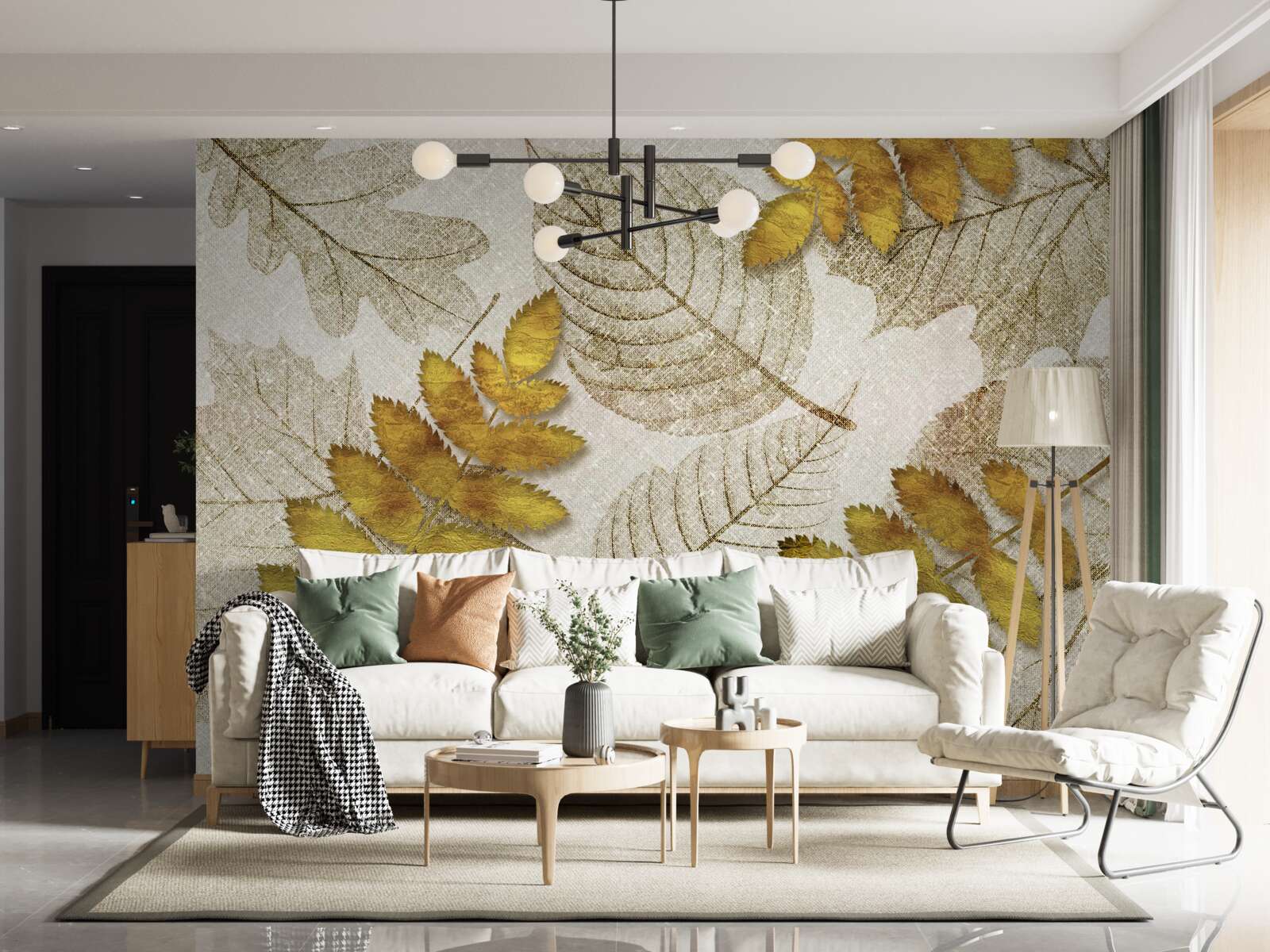 Fototapeta dżungla pokryta złotem