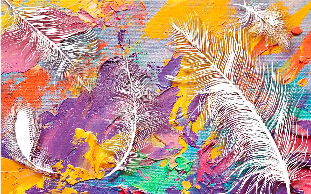 Fototapeta intensywne odcienie i biel piór