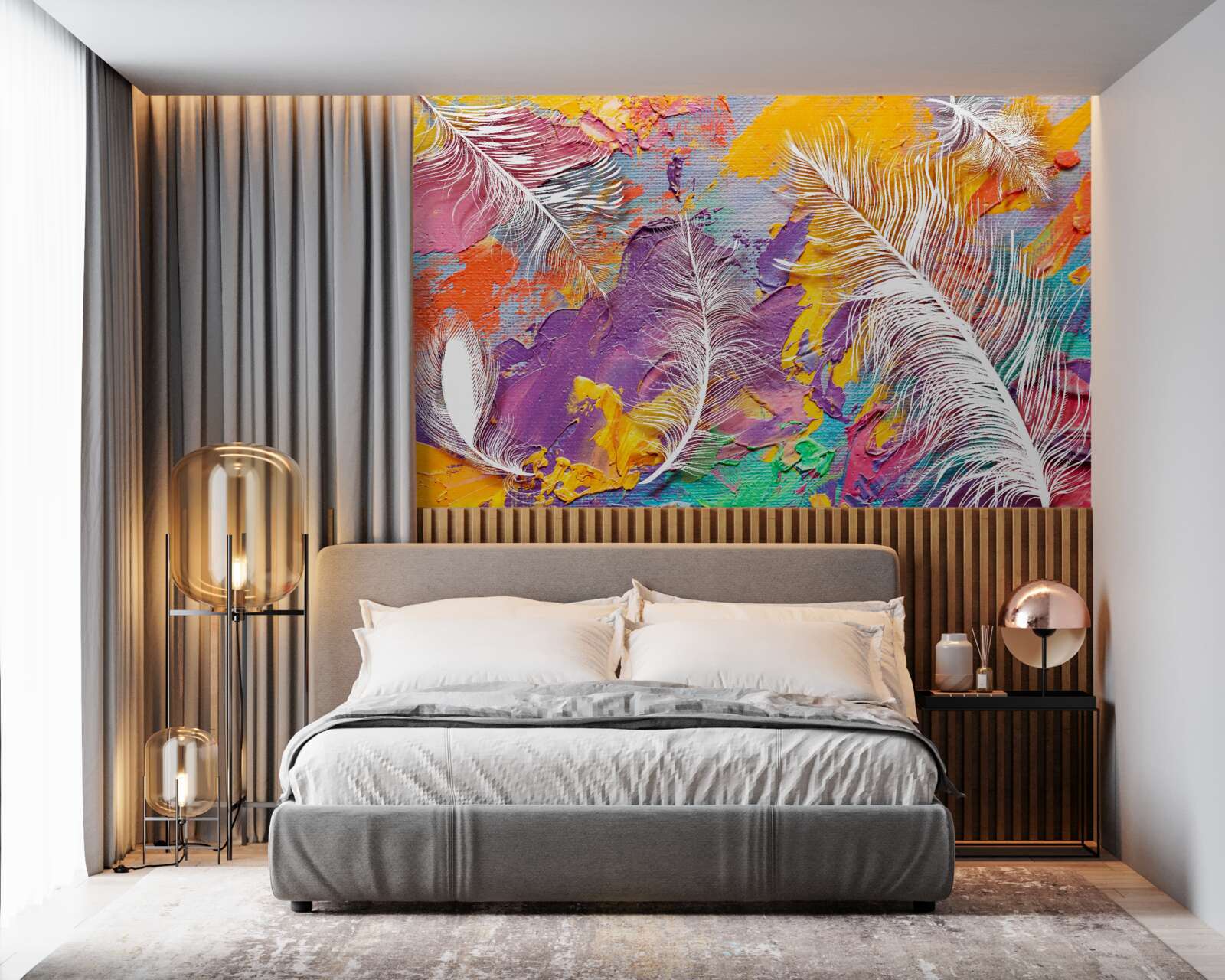 Fototapeta intensywne odcienie i biel piór