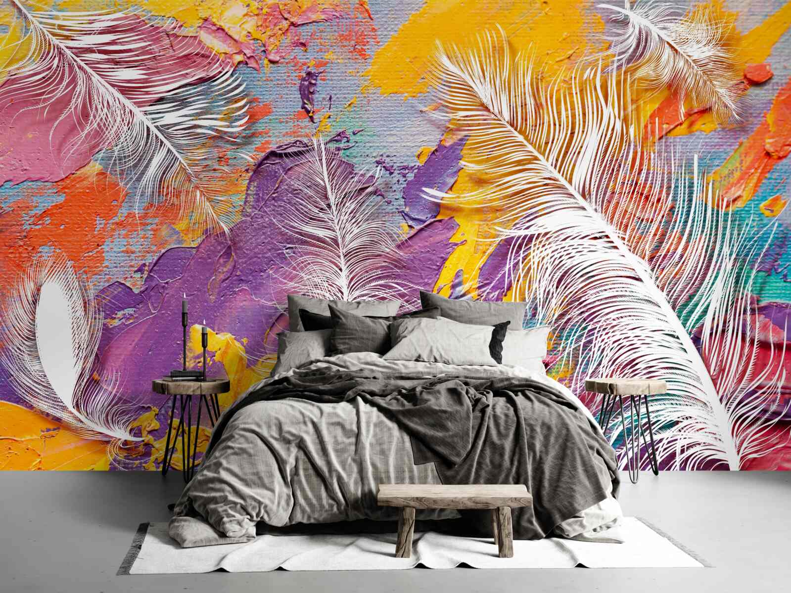 Fototapeta intensywne odcienie i biel piór