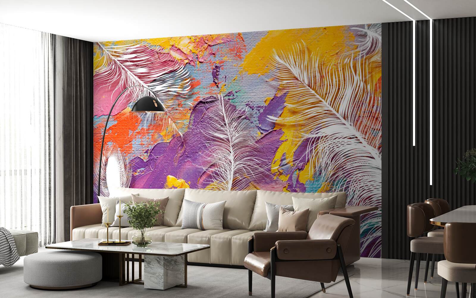 Fototapeta intensywne odcienie i biel piór