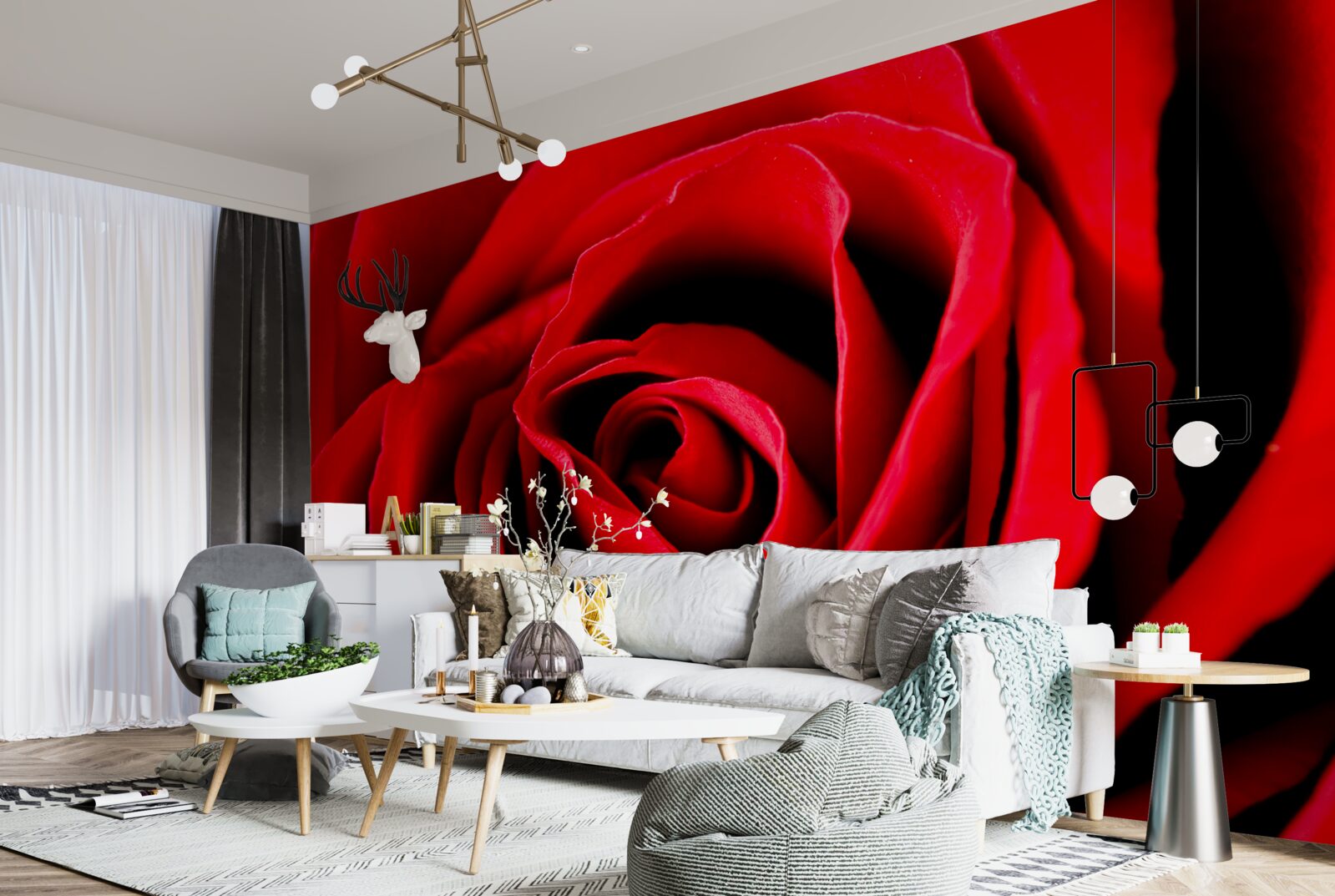 Fototapeta cudowna szkarłatna róża