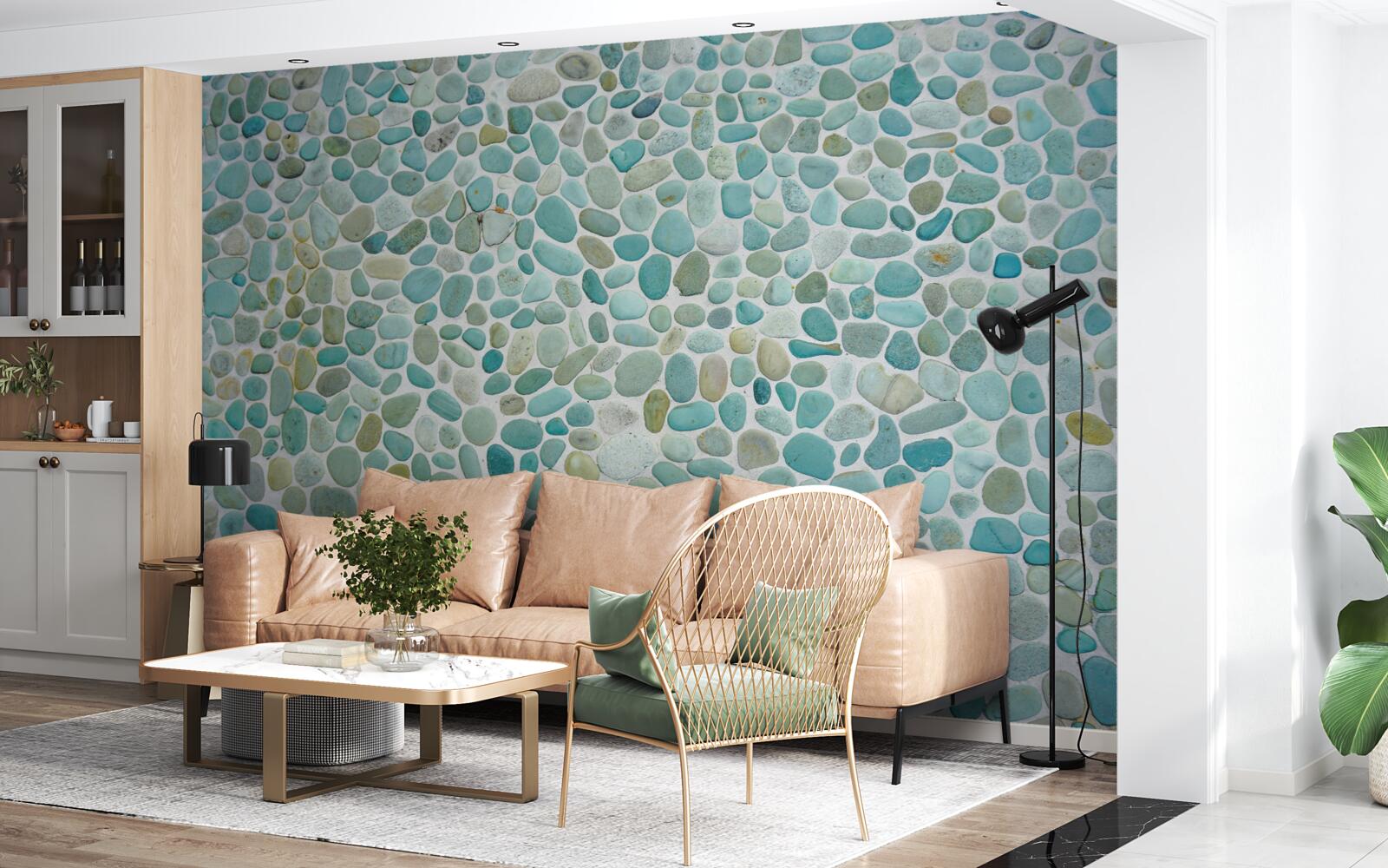 Fototapeta niebieskie kamienie morza