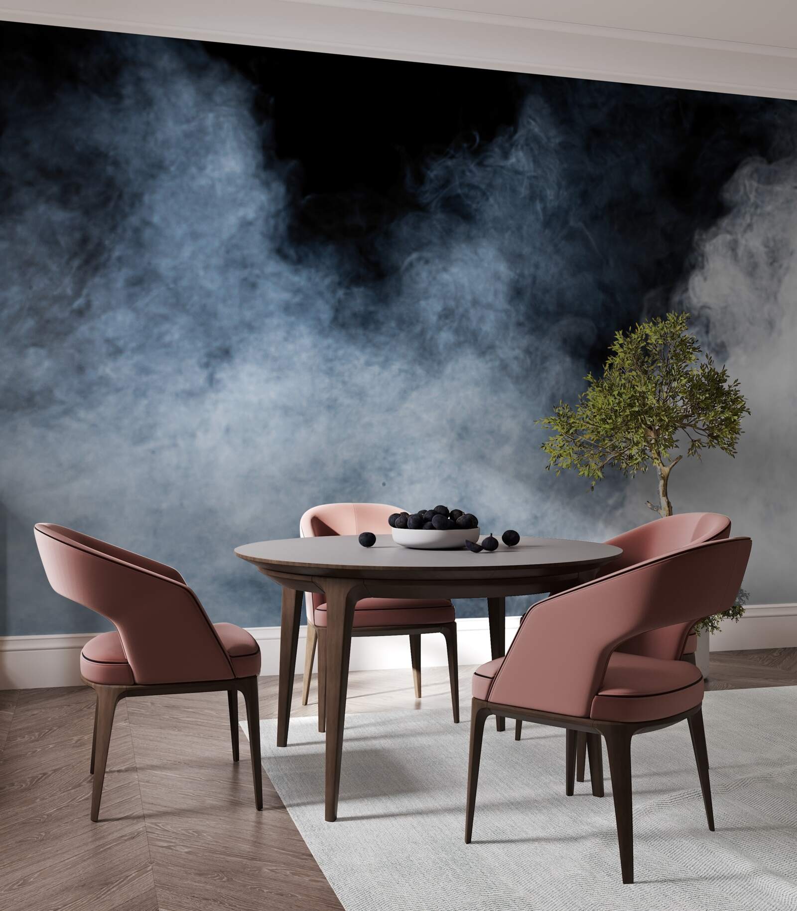 Fototapeta gęsta mgła spowiła nocny las