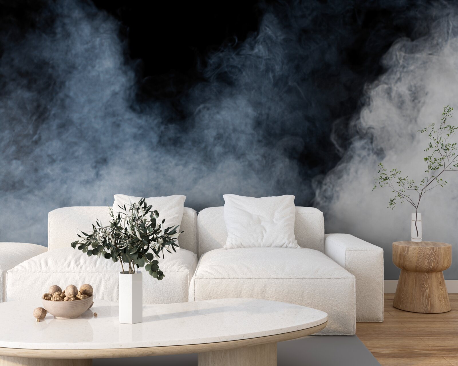 Fototapeta gęsta mgła spowiła nocny las