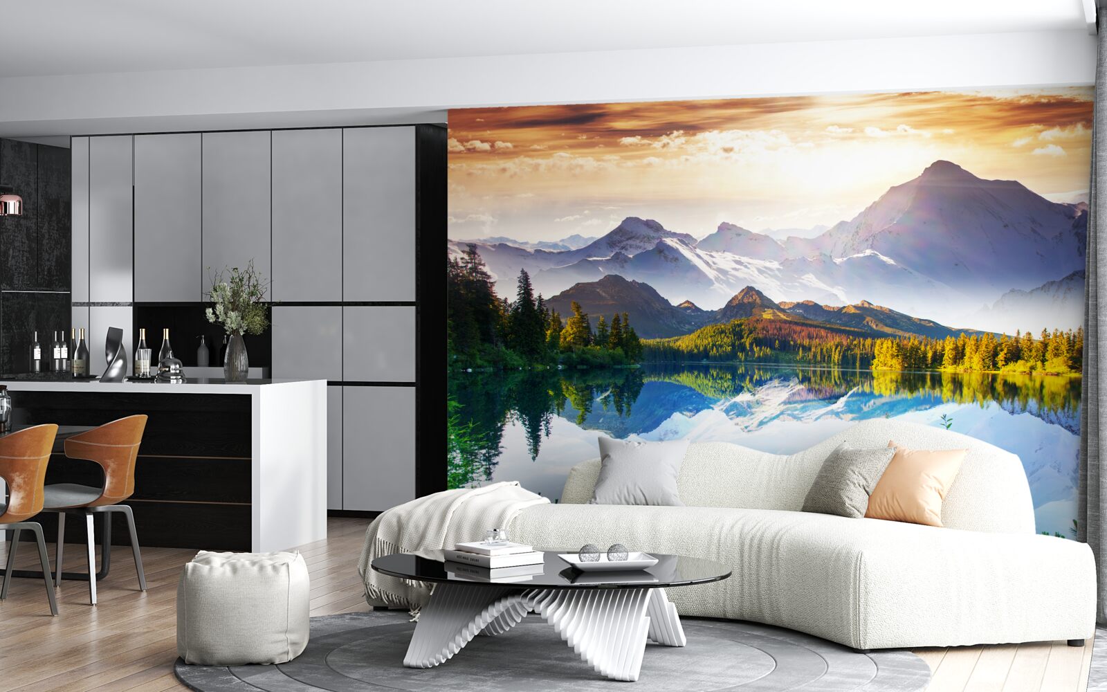 Fototapeta wody górskiego jeziora są krystalicznie czyste