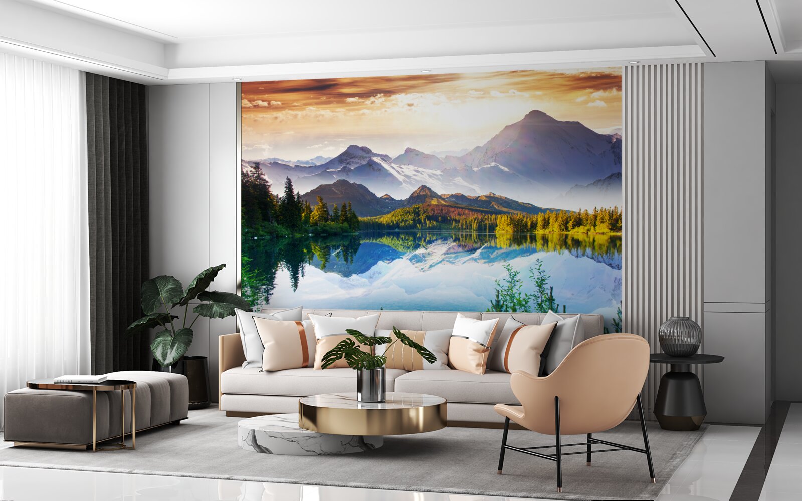 Fototapeta wody górskiego jeziora są krystalicznie czyste