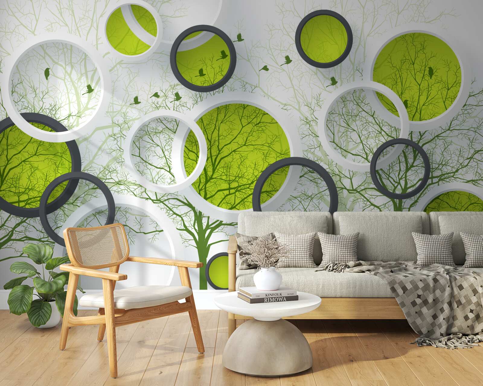 Fototapeta abstrakcyjne koła wypełnione drzewami