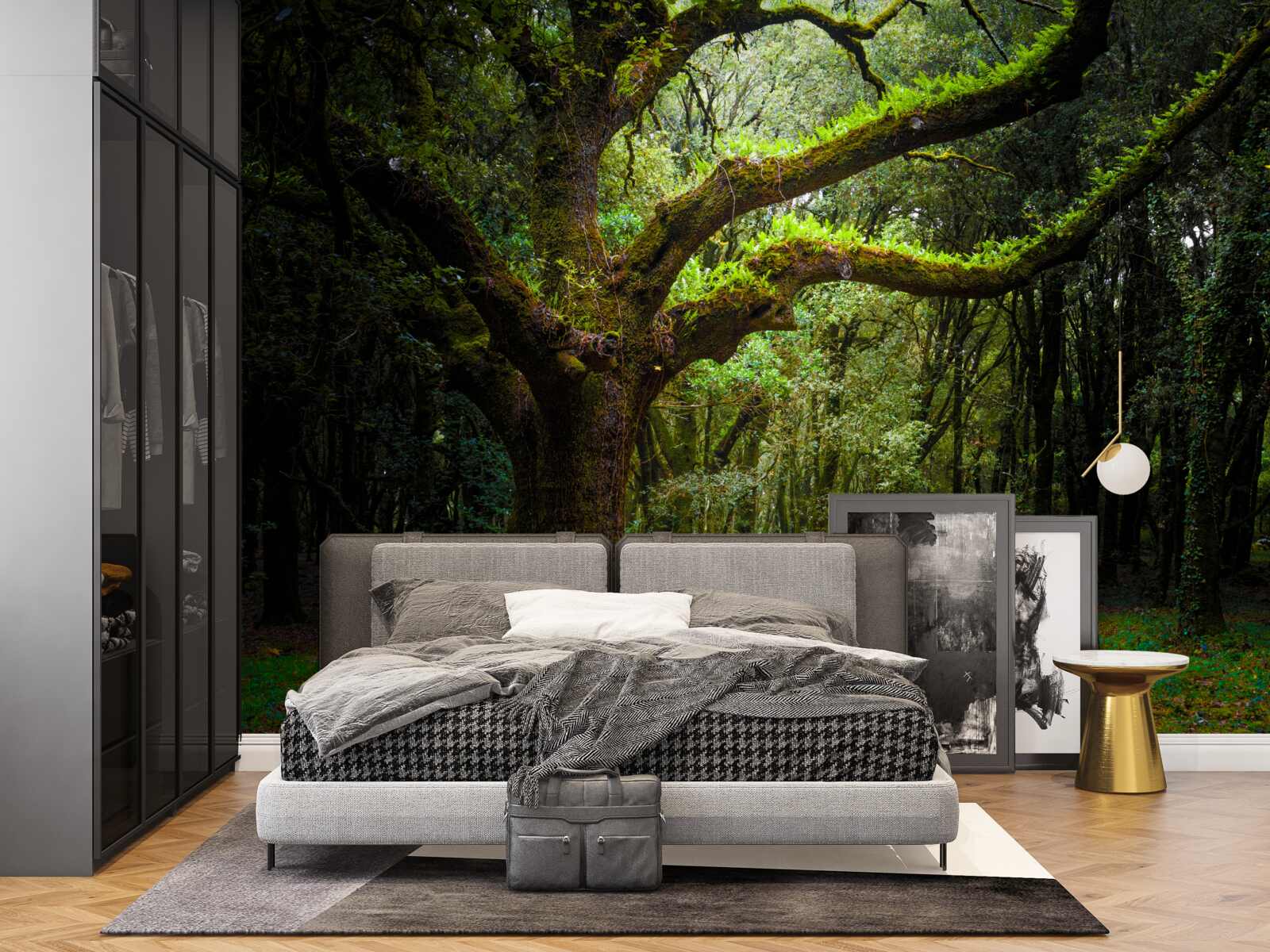 Fototapeta kudłaty starożytny las z gęstymi drzewami