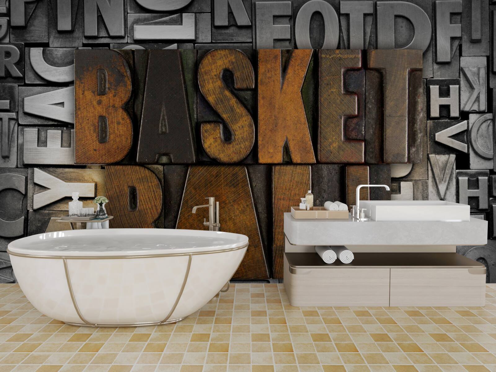 Fototapeta "koszykówka" wygrawerowana na metalu