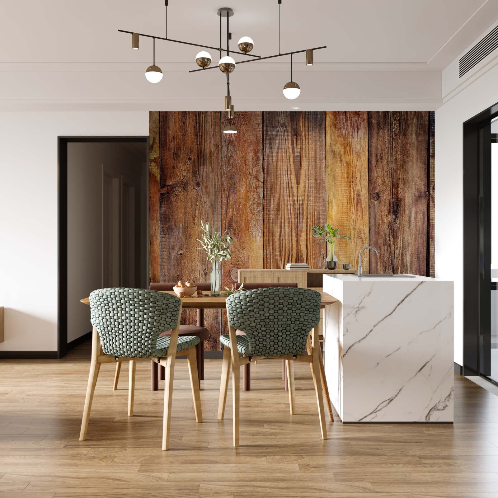 Fototapeta deski parkietowe ułożone pionowo