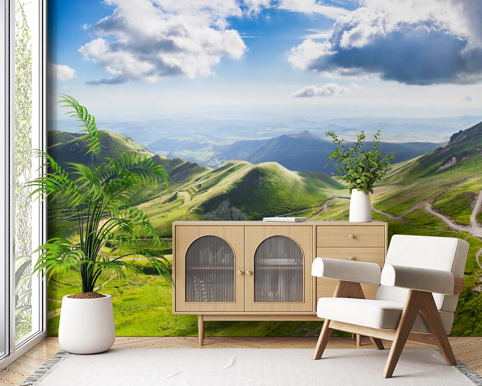 Fototapeta szlaki turystyczne wzdłuż szczytów górskich