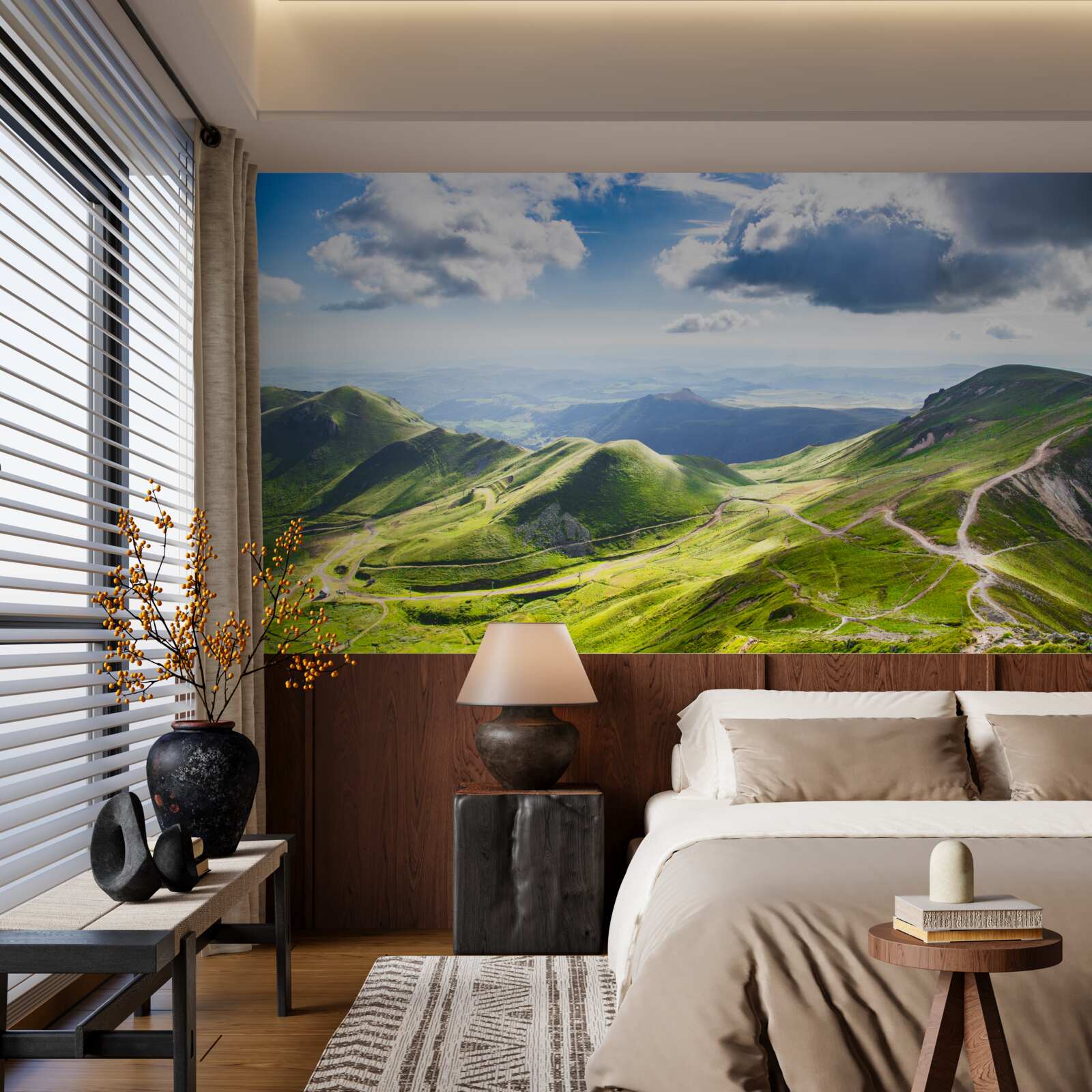 Fototapeta szlaki turystyczne wzdłuż szczytów górskich