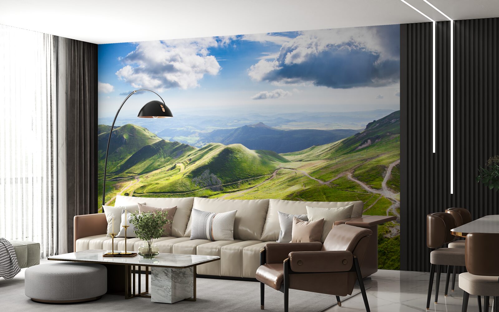 Fototapeta szlaki turystyczne wzdłuż szczytów górskich