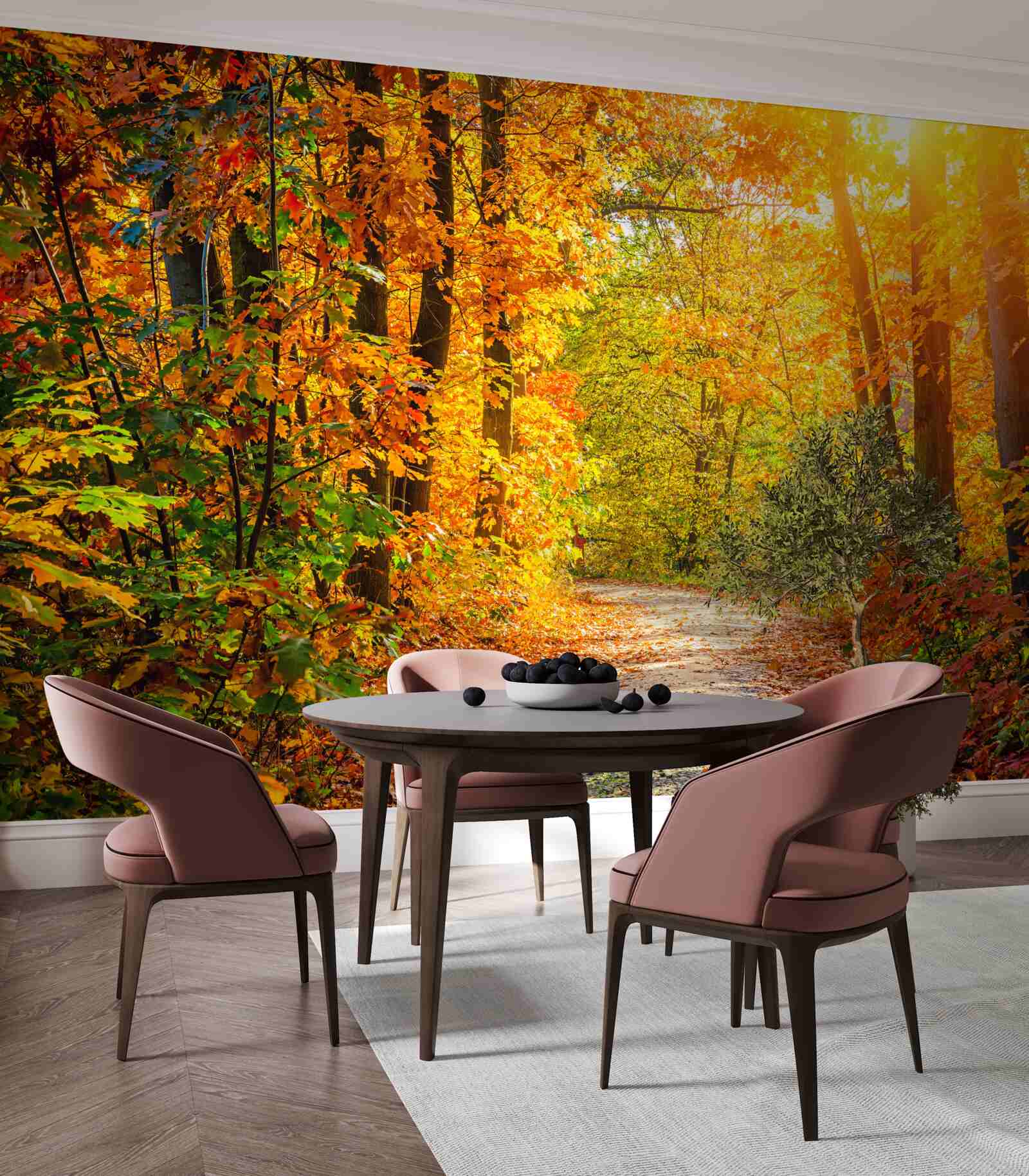 Fototapeta zachód słońca zachwyca jesiennym słońcem