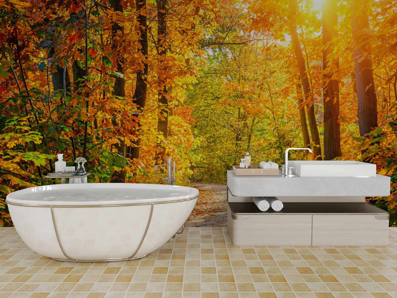 Fototapeta zachód słońca zachwyca jesiennym słońcem