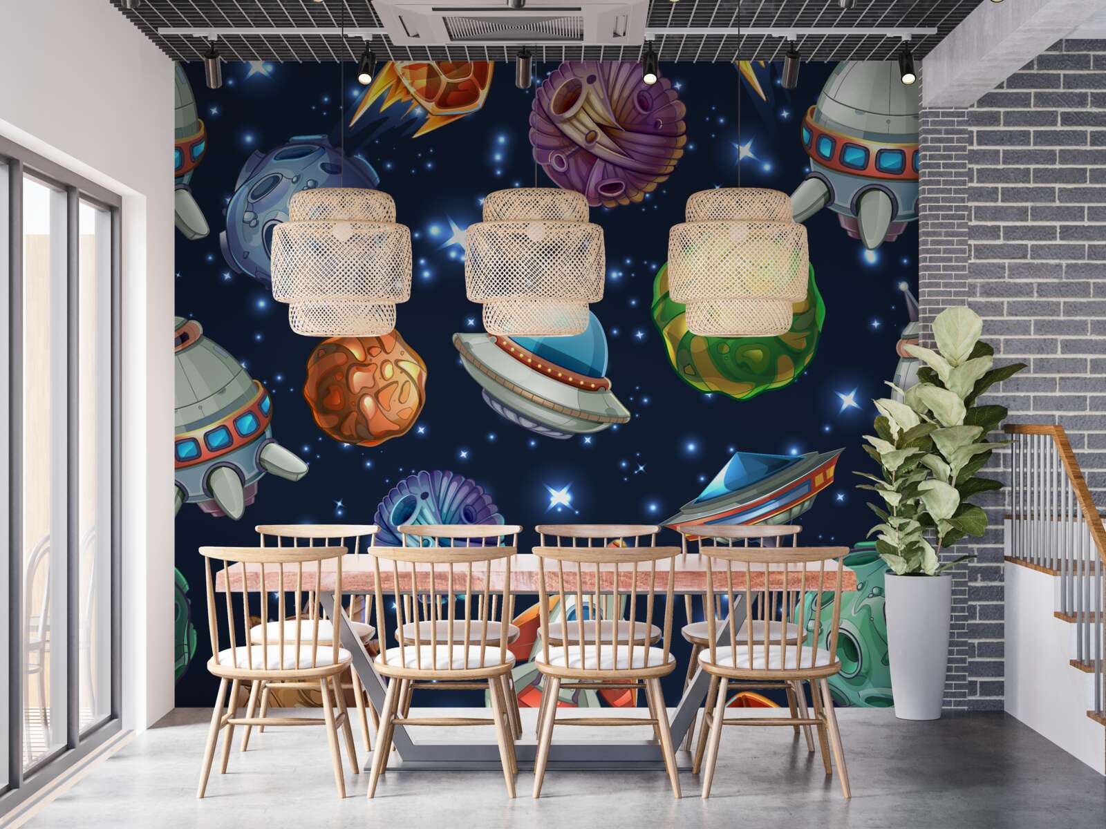 Fototapeta urządzenia lotnicze i komety we wszechświecie