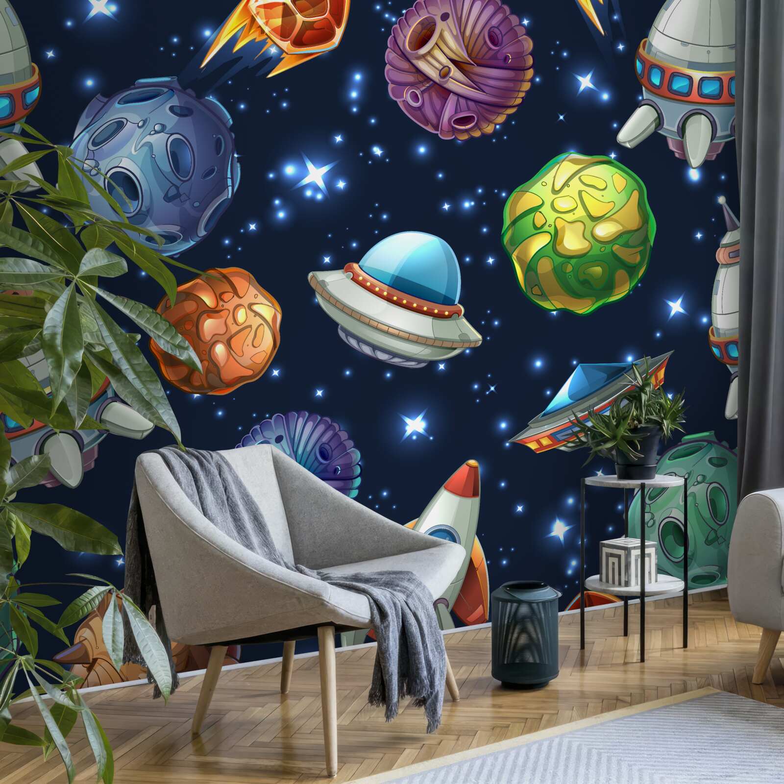 Fototapeta urządzenia lotnicze i komety we wszechświecie