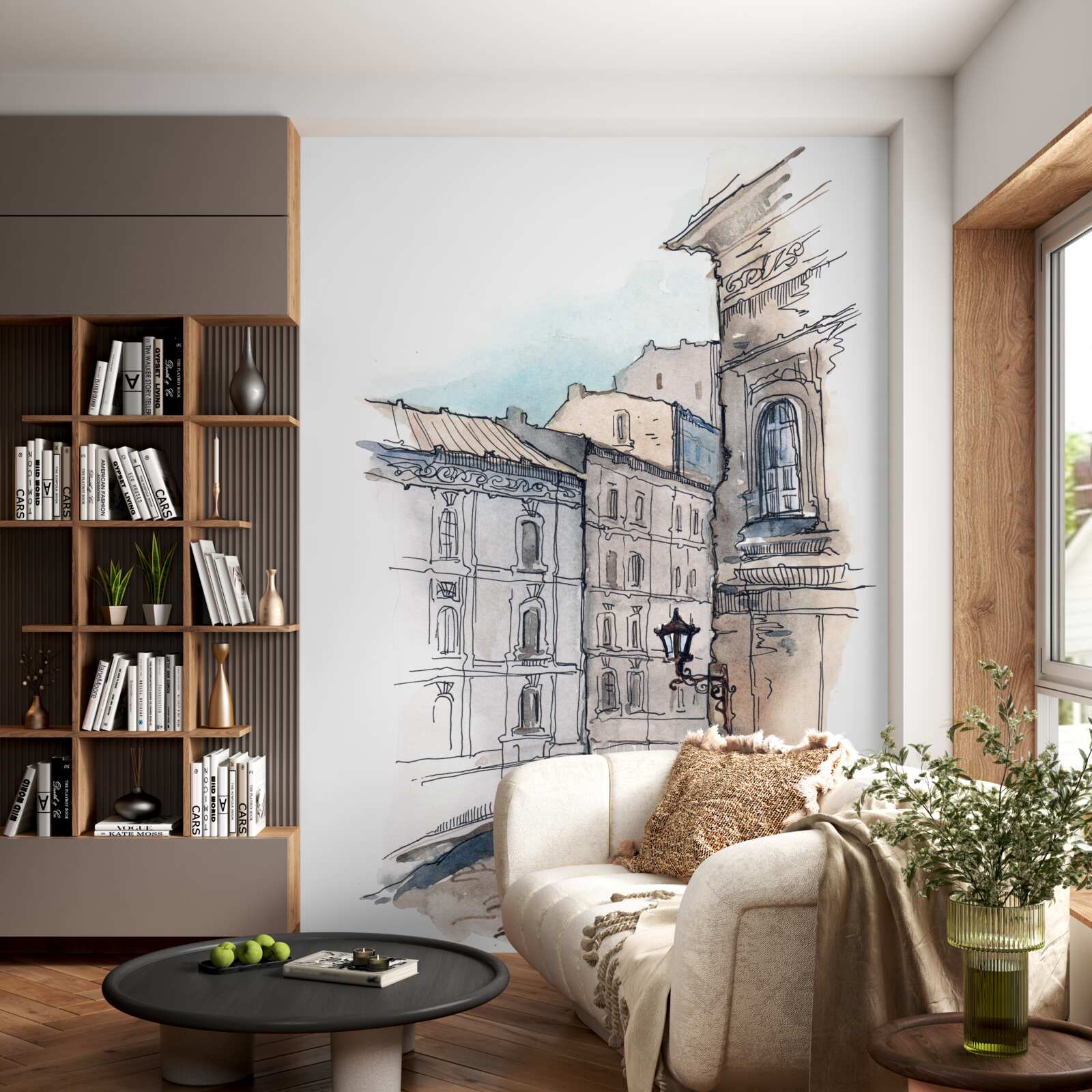 Fototapeta cicha ulica utkana ołówkiem