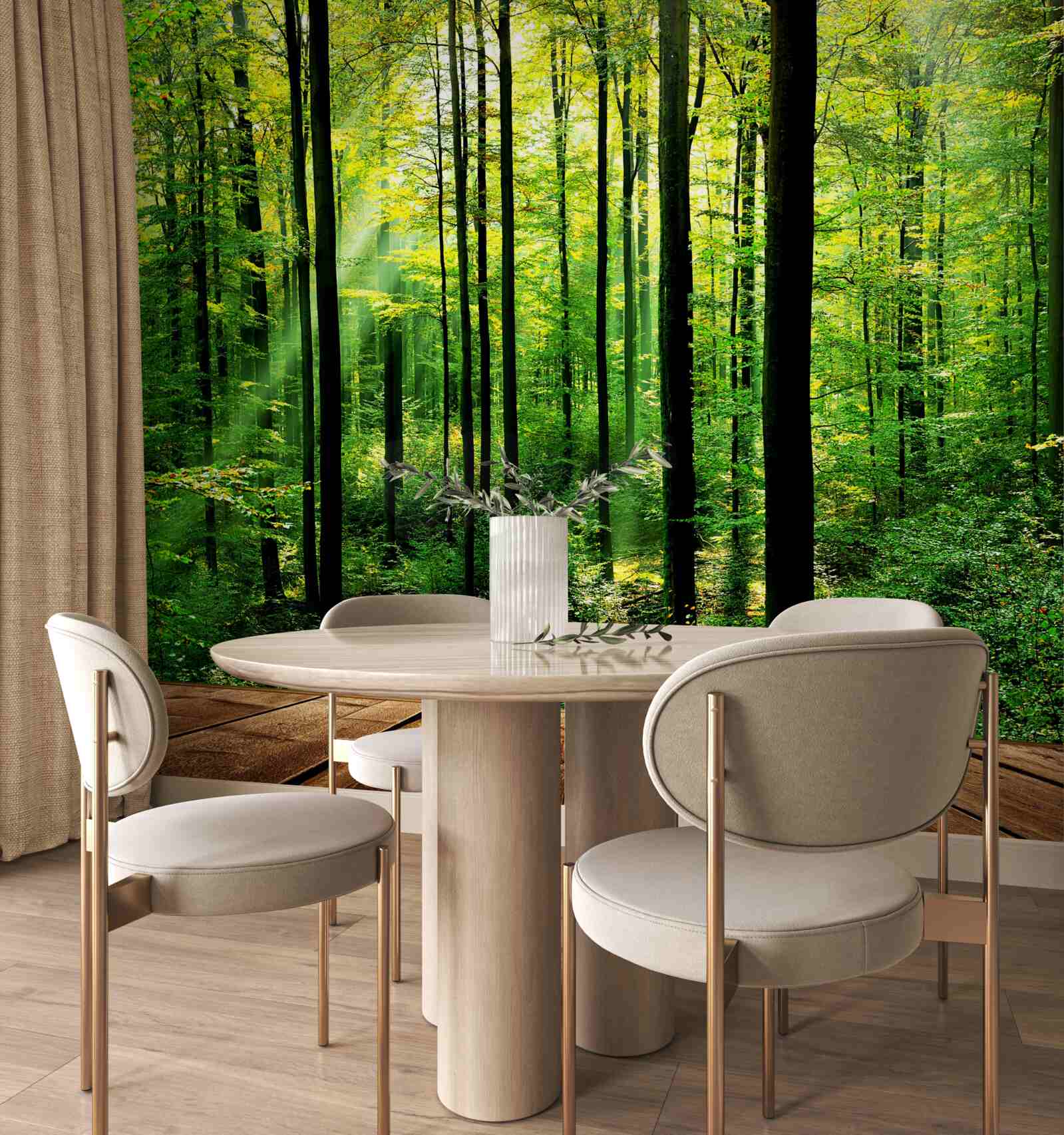 Fototapeta taras z dostępem do gaju sosnowego