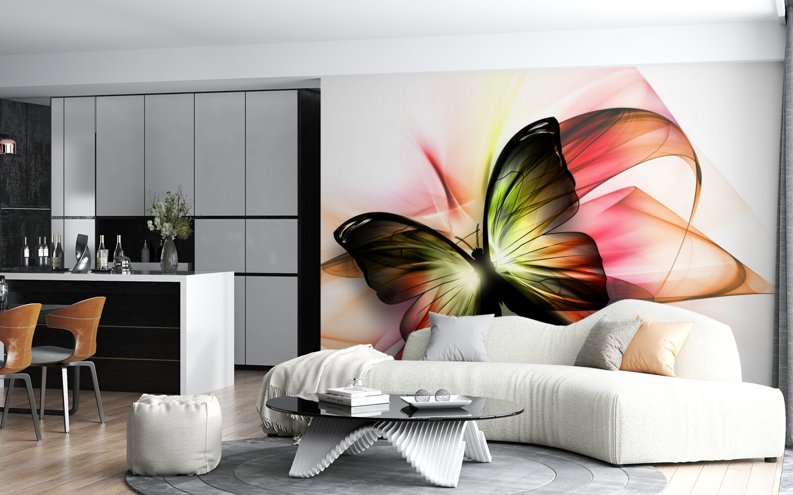 Fototapeta piękny motyl z wdziękiem unoszący się w powietrzu