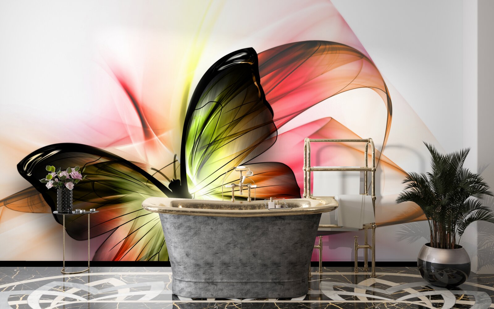 Fototapeta piękny motyl z wdziękiem unoszący się w powietrzu