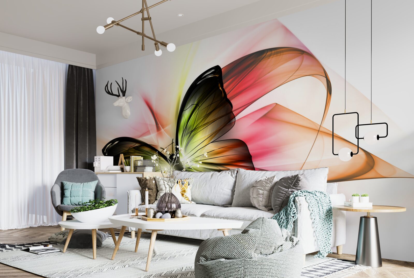 Fototapeta piękny motyl z wdziękiem unoszący się w powietrzu