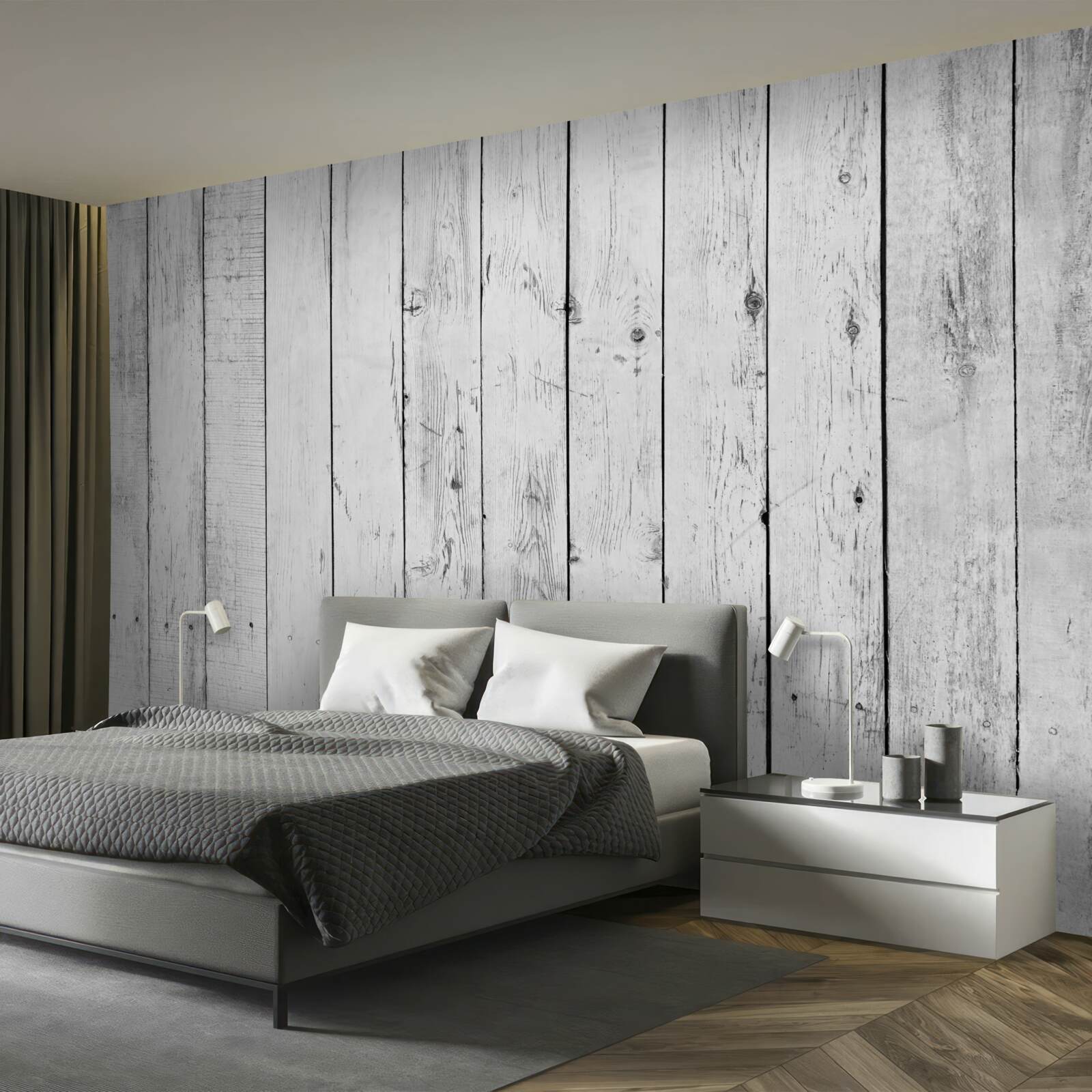 Fototapeta biała deska parkietowa