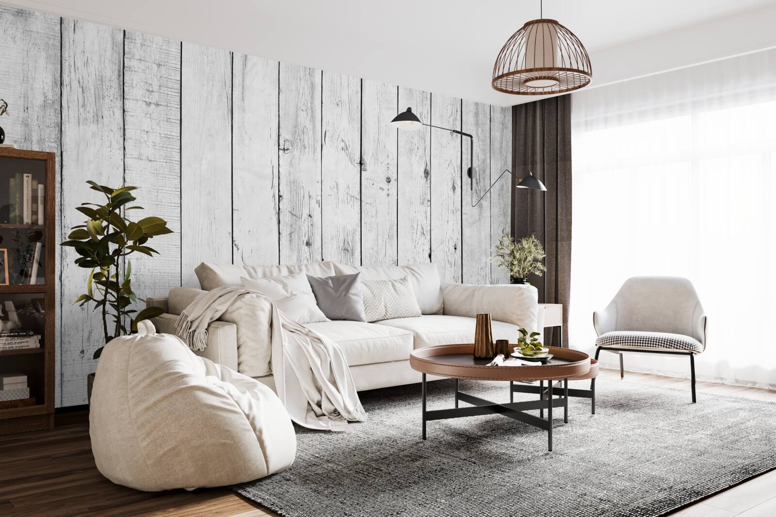 Fototapeta biała deska parkietowa