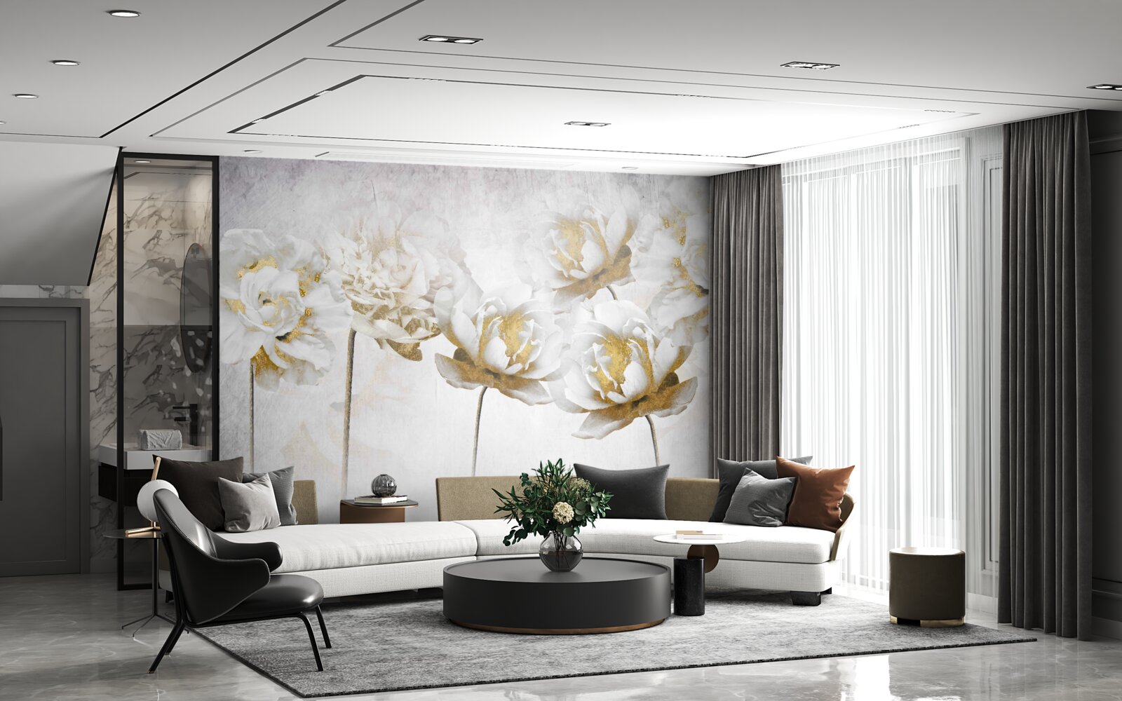 Fototapeta Śliczne, bawełniane kwiatki w kolorze białym