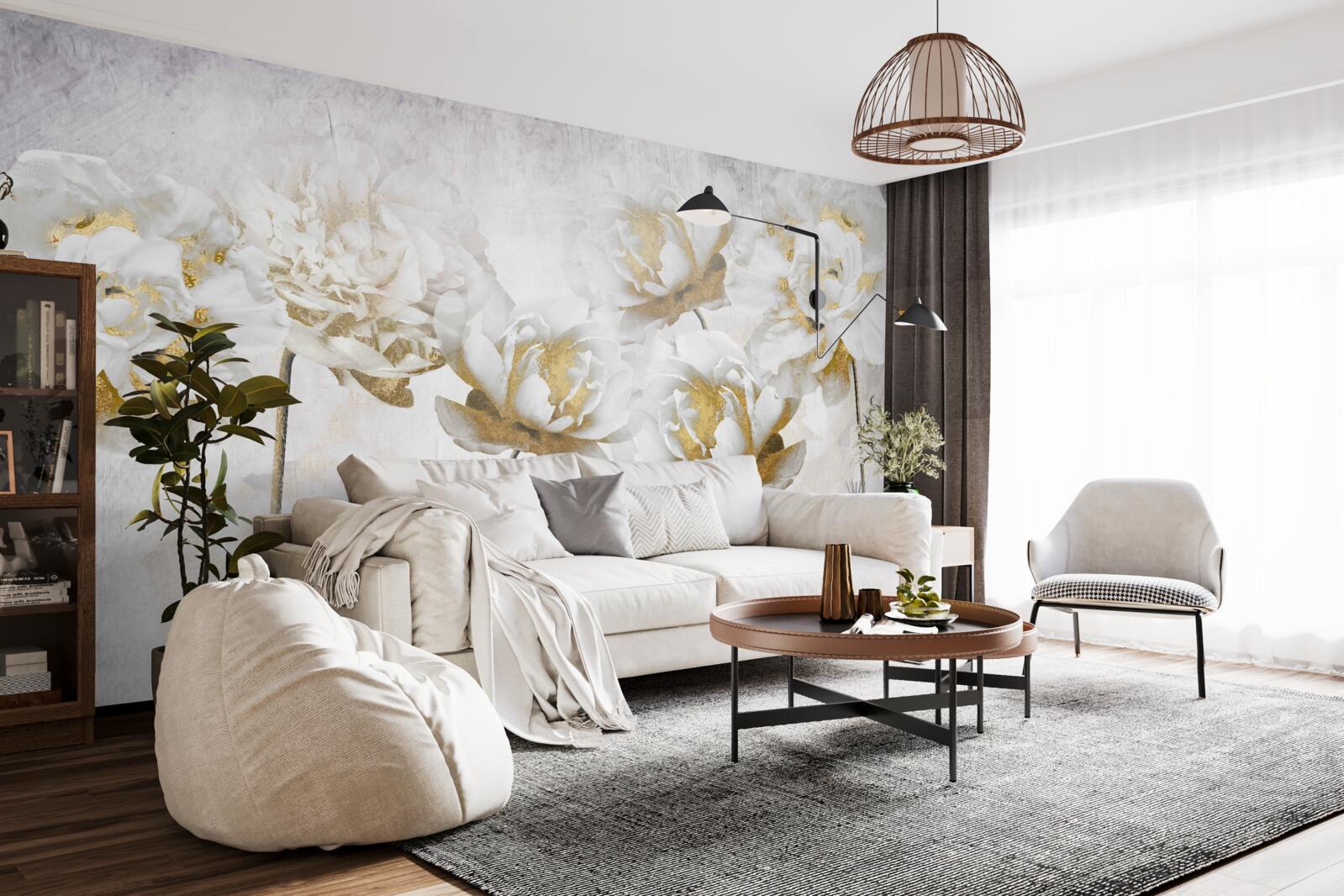 Fototapeta Śliczne, bawełniane kwiatki w kolorze białym