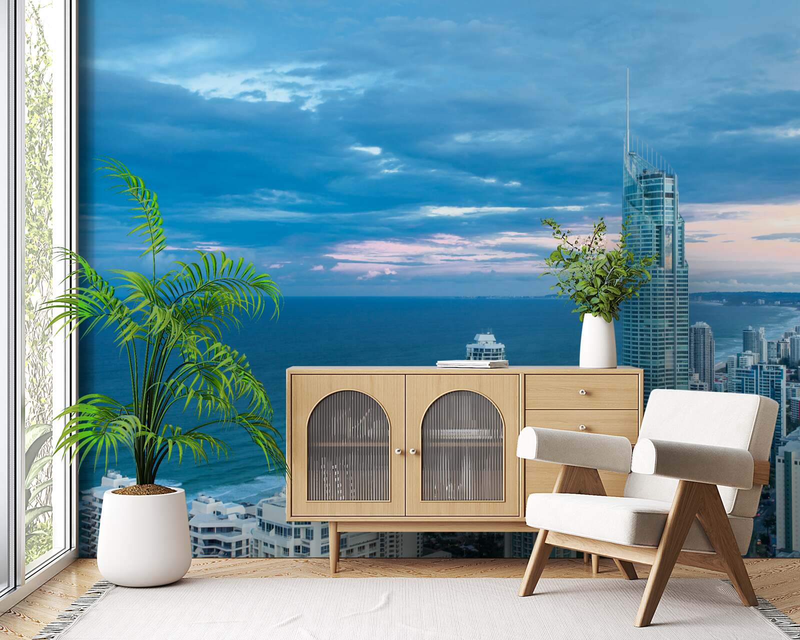 Fototapeta gigantyczne miasto nad brzegiem morza