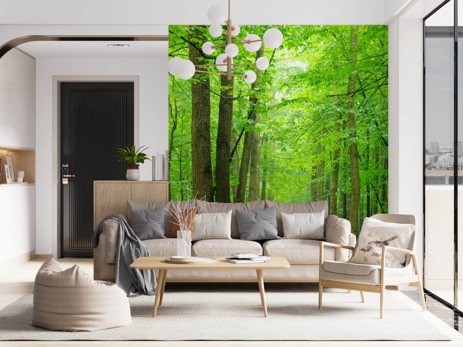 Fototapeta wygodna ścieżka przez pełen wdzięku las liściasty