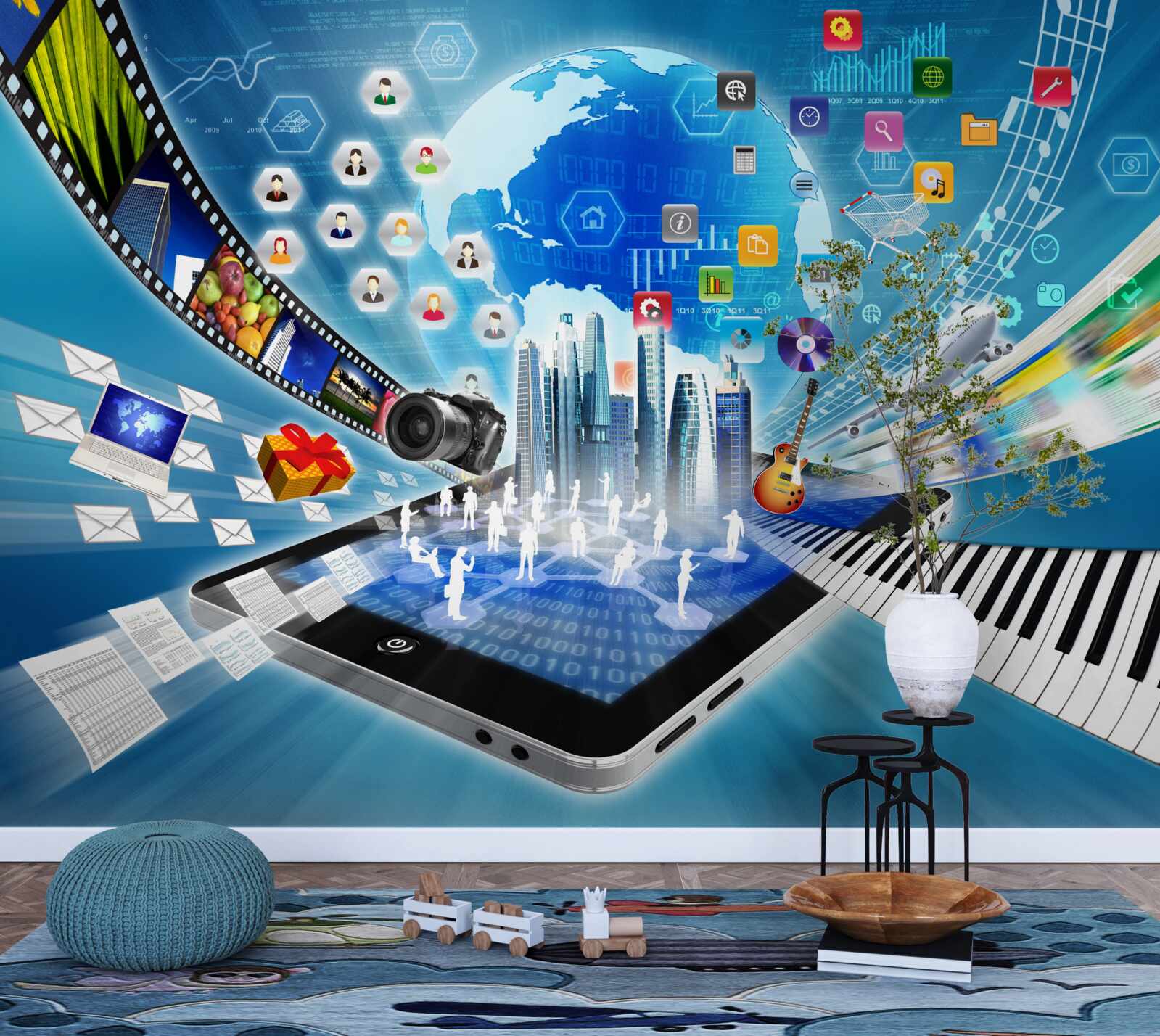 Fototapeta abstrakcyjna cyfrowa ścieżka dźwiękowa