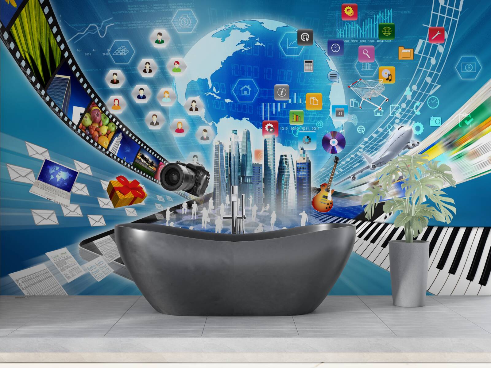 Fototapeta abstrakcyjna cyfrowa ścieżka dźwiękowa