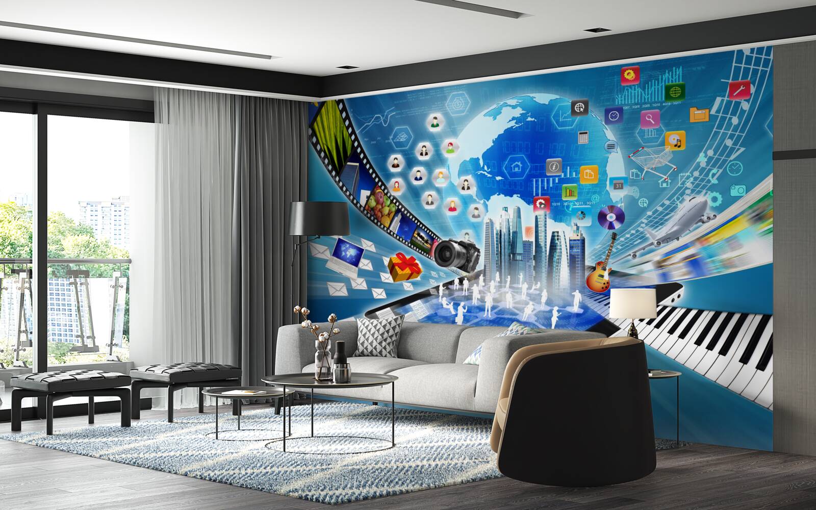 Fototapeta abstrakcyjna cyfrowa ścieżka dźwiękowa