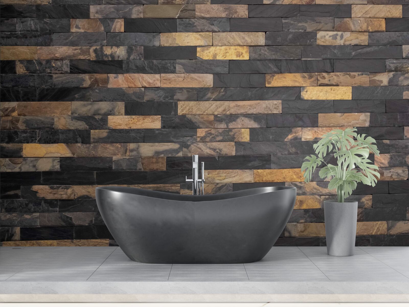 Fototapeta kamień w kolorze czarno-złotym umieszczony poziomo